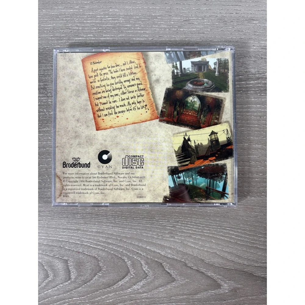 Myst Macintosh CD-ROM Game Vintage 1993 Broderbund Cyan Puzzle Adventure Manual‎